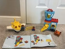 LEGO Airport Control Tower Lot w/ Airplane, Minifigs & Instructions