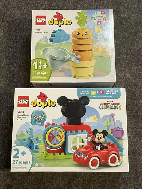 Lot Of 2 Lego Duplo Infant Sets 2+ 10454 10981 Mickey Mouse Carrot New Sealed
