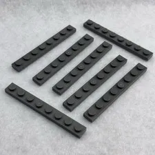 LEGO 3460 Dark Bluish Gray Plate 1 x 8 (x7)