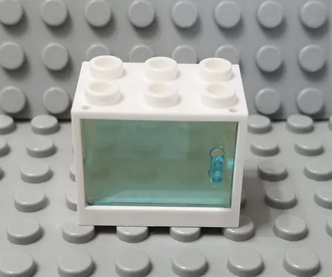 LEGO White 2x3x2 Friends Minifigure Cabinet Container Translucent Blue Door