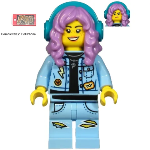 LEGO Hidden Side Parker L. Jackson Minifigure hs035 Headphones Phone New