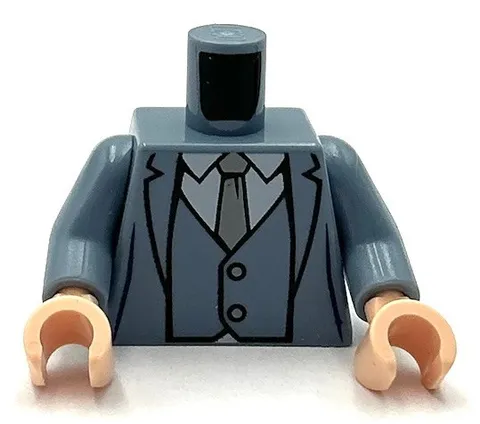 Lego New Dark Bluish Gray Minifigure Torso Suit Jacket w/ 3 Buttons Part