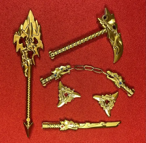 Custom LEGO NINJAGO Golden Weapons + Mega weapon 