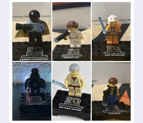 All 5 20 Anniversary Star Wars Minifigs! Rare And New! All Accessories/Plates