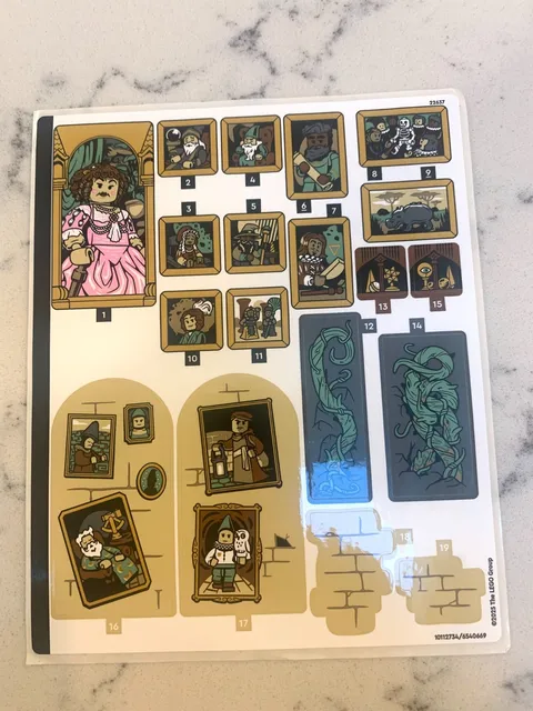 LEGO STICKER SHEET for 76454, Sheet 1, Hogwarts Castle: The Main Tower, New!