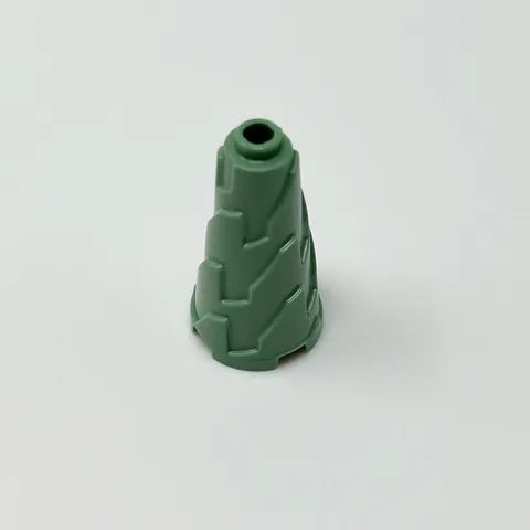 28598 LEGO Parts Cone 2x2x3 Jagged Step Drill SAND GREEN (1)