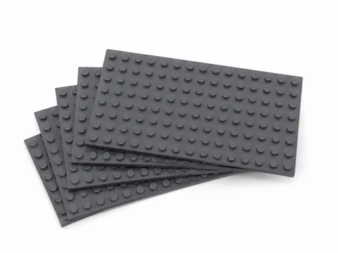 LEGO Base Plate 8x16 8 x 16 5 Pieces Dark Bluish Gray 92438