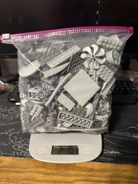 LEGO Light & Dark Gray Bulk Parts Lot – 2 lbs 