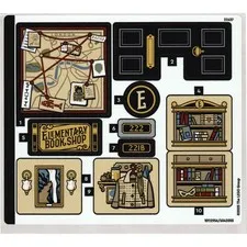 new LEGO Sticker Sheet from the Sherlock Holmes Book Nook set 10351