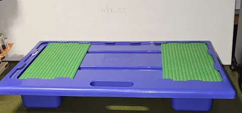 LEGO VTG 1998 Laptop Tray Table Sliding Travel Storage Carry Case Blue Green