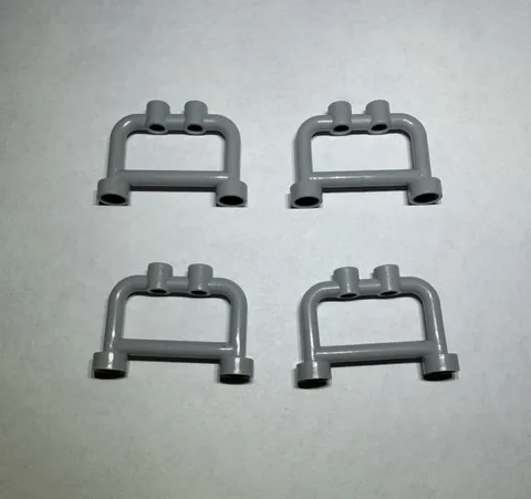 Lego Lot Of 4 Medium Stone Grey Hangers Hanger 1x4x2 Fence Rail 2 Knobs City New