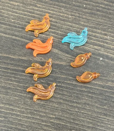 Lego Lot Of 7 FLAME PLUME Castle/Kingdom/Pirate Minifig Torch Fire Med & Small