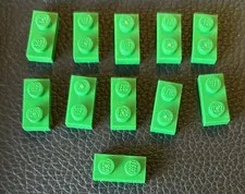 Lego Replacement Parts 3023 Lot 11 Pieces 1x2 Plate Green