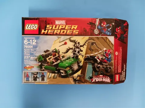 2013 LEGO 76004 Marvel Super Heroes SPIDER-CYCLE CHASE Set ~EMPTY BOX ONLY Venom