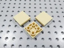 LEGO Lot of 3 Tan 2x2 Smooth Inverted Tiles BC