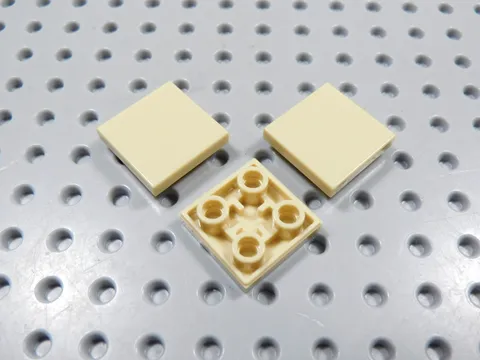 LEGO Lot of 3 Tan 2x2 Smooth Inverted Tiles BC