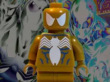 Firestartoys Secret Symbiote Golden Spider-Man PadPrinted Minifigure LEGO Custom