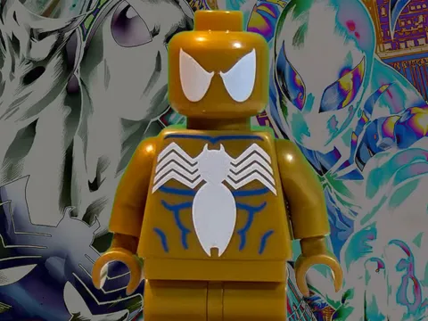 Firestartoys Secret Symbiote Golden Spider-Man PadPrinted Minifigure LEGO Custom