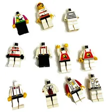 Vintage LEGO Minifigure Torsos Legs Lot 11pc 80s 90s Town Octan Jailbird Tuxedo