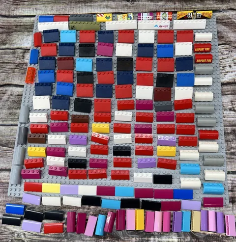 LEGO Lot of 173 Slope 33, 45, and Curved Bricks Bulk Lot; Some With Stickers
