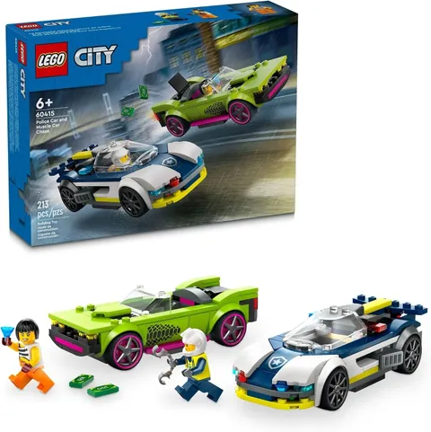 LEGO City Police Car & Muscle Car Chase Building Set 60415 213 Pieces NEW