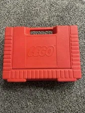 LEGO 1985 Vintage Red Plastic Storage Suitcase Carry Case  Made in USA