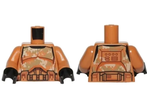 LEGO Medium Nougat Torso SW Armor Camouflage Clone Trooper Pattern / Medium Noug