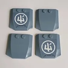 Lego Parts Triple Curved 45677 4x4x2/3 Sand Blue Grey 4 Pieces Combine Ship Ava 