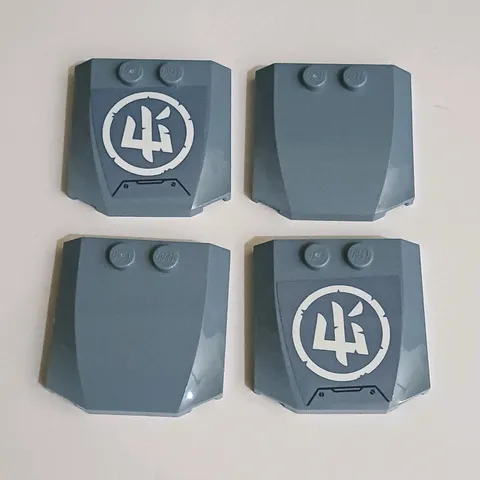 Lego Parts Triple Curved 45677 4x4x2/3 Sand Blue Grey 4 Pieces Combine Ship Ava 