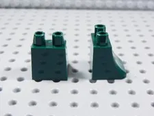 LEGO Lot of 2 Dark Green Blank Plain Dress Skirt Minifig BL
