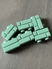 LEGO 98283 Sand Green Brick, Modified 1 x 2 with Masonry Profile 6 Pieces