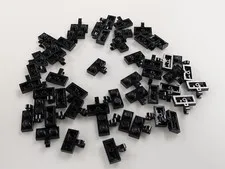 Lego x50 New Black Plate, Modified 1 x 2 with Clip # 11476 MOC