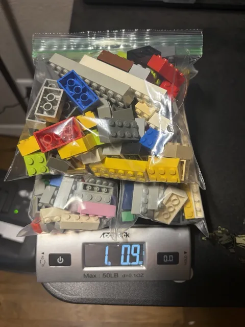 1 Lb Lot of LEGO Bricks 1x1 to 1x14 and All In Between Assorted Colors
