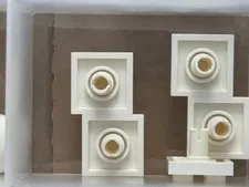 LEGO Parts - White Plate, Modified 2 x 2 with Pin on Bottom - No 2476 - QTY 5