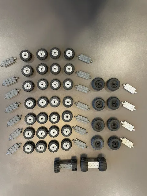 LEGO WHEELS RIMS TIRES LOT OF 40 SETS 37x18 30.4x14 120 TOTAL PIECES