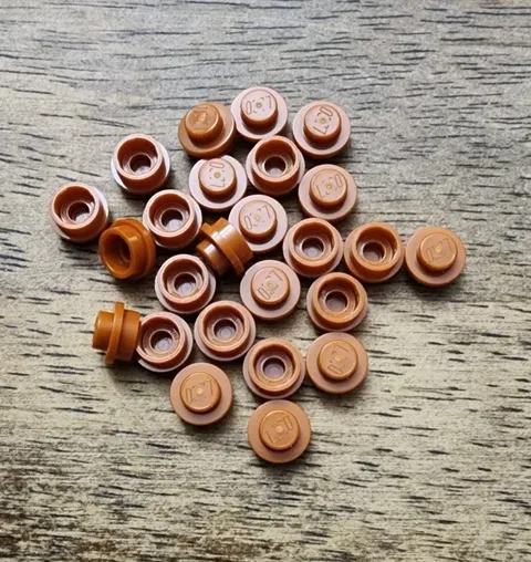 LEGO Dark Orange Plate, Round 1 x 1 QTY 25 Part No. 4073.