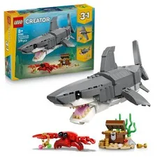 LEGO Creator 3in1 Fierce Shark with a Treasure Chest Toy - Sea Animal Figure Tra
