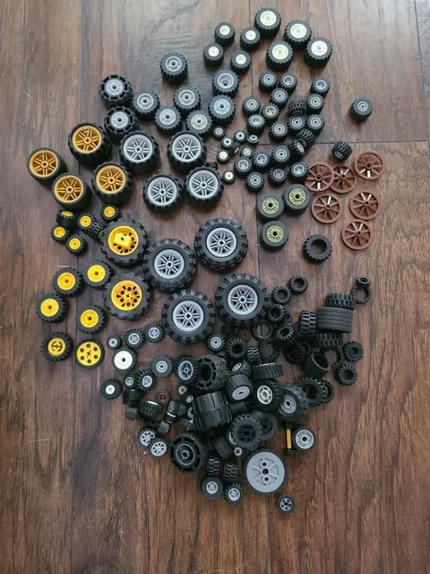 Lego Group Tires Wheels Vehicle Technics Lot 1.5 Pounds Assortment Sets