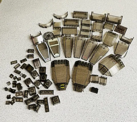 LEGO Bulk Lot Of 76 Translucent Pieces Windscreens Windshields Black Variety Vtg