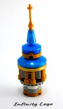 LEGO Satin Blue / Gold Castle Turret Spire Tower Disney Castle H: 8cm (40478) x1