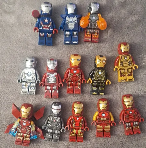 LEGO Marvel Iron Man Minifigure Lot Iron Patriot Tazer/Blazer Armor