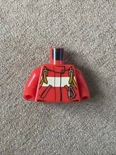 Lego Rescue Fire Fighter MINIFIG TORSO Red Harness Jump Suit w/Carabiner
