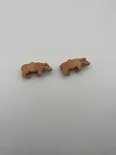 Lego 2x Pig Lot Tan Peach Pink Excellent Condition