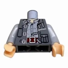 LEGO Minifigure Torso Jacket Open with Zipper, Pocket, and Straps