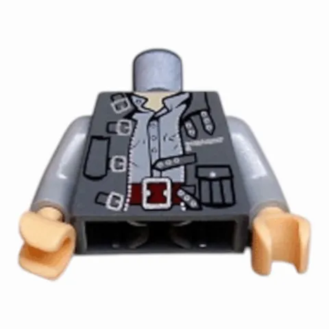 LEGO Minifigure Torso Jacket Open with Zipper, Pocket, and Straps