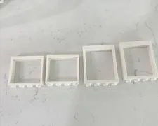 LEGO Window Frames 4 x 1 White Qty 4 - 2 Sizes