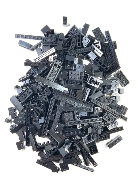 Vintage LEGO Black Bulk Lot, 1lb 5oz, Includes LEGOs, Printed LEGOs, & Technic