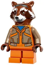 LEGO [No Color/Any Color] Rocket Raccoon - Orange and Dark Tan Outfit, Reddish B