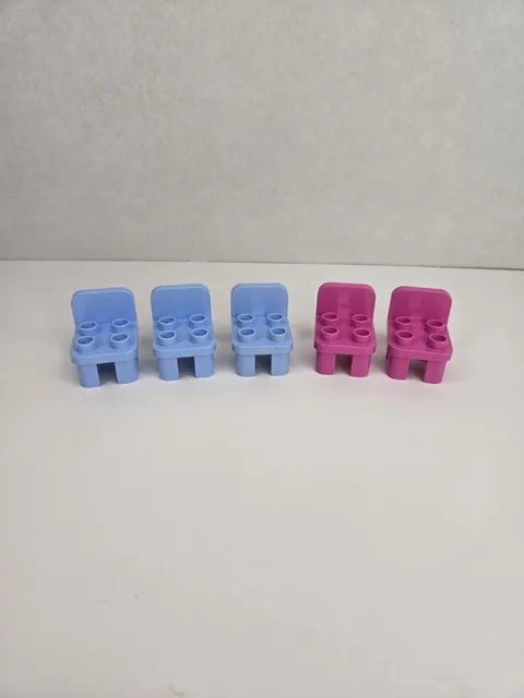 Lego Duplo Chair Lot Of 5 Pink Blue Chairs Furniture House Parts