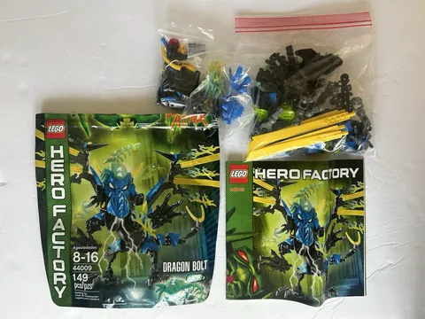 Lego Hero Factory Dragon Bolt 44009 - 100% Complete W/ Instructions & Bag